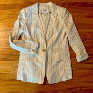 LOFT, white pinstripe blazer, size 12